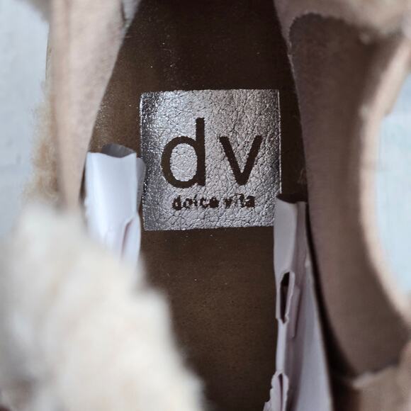 Dolce Vita Lug Sole Chelsea Boots Faux Suede Sherpa Trim Platform Ankle Booties - Picture 7 of 11